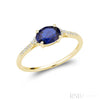 Yellow Gold / Created Blue Sapphire