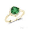 Yellow Gold / Created Emerald