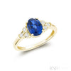 Created Blue Sapphire / Yellow Gold