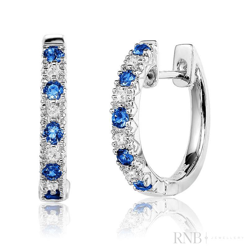 Precious Stone & Diamond Huggie Earrings