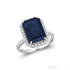 White Gold / Created Blue Sapphire / Closeout
