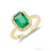 Yellow Gold / Simulated Emerald