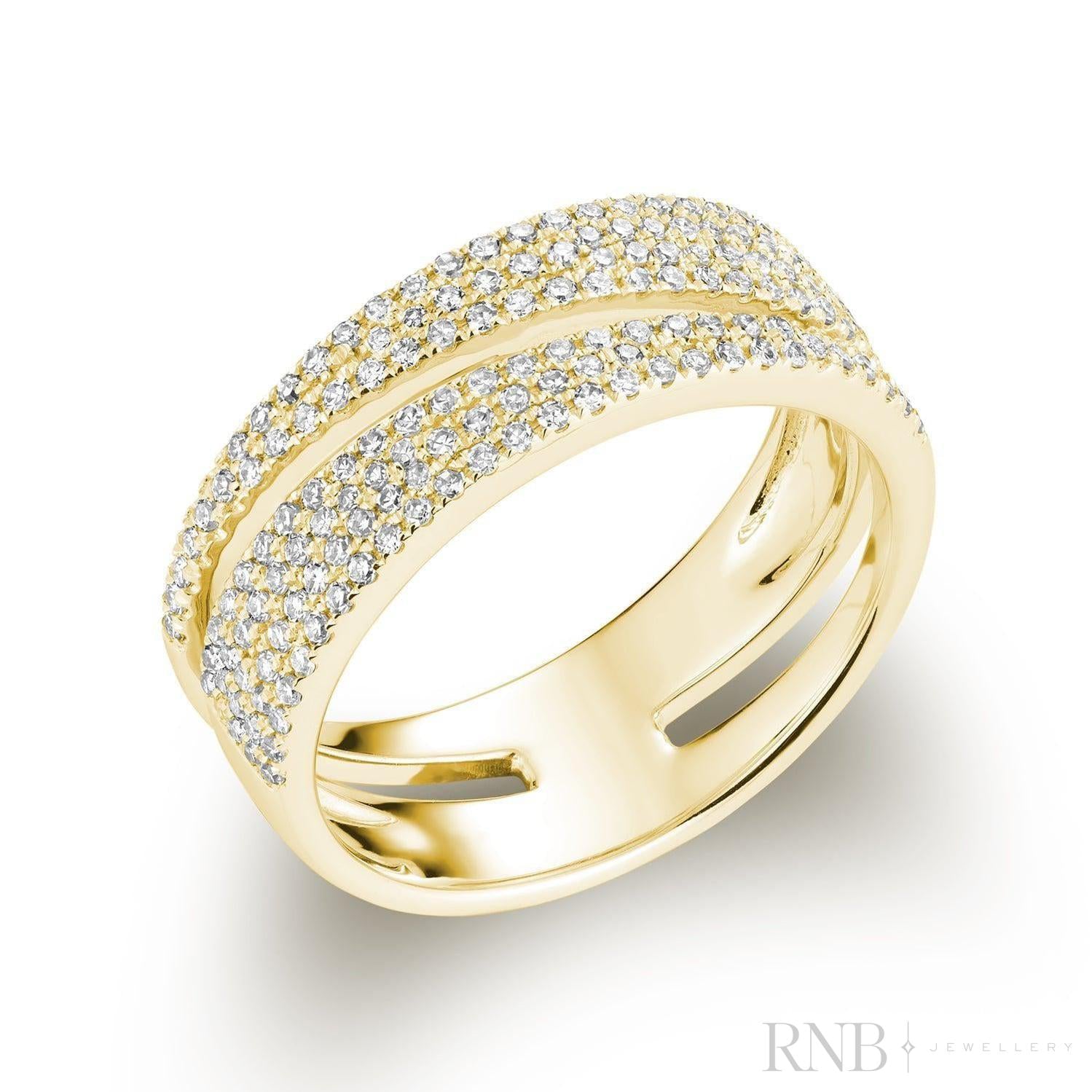 Wide Pave Fancy Diamond Ring