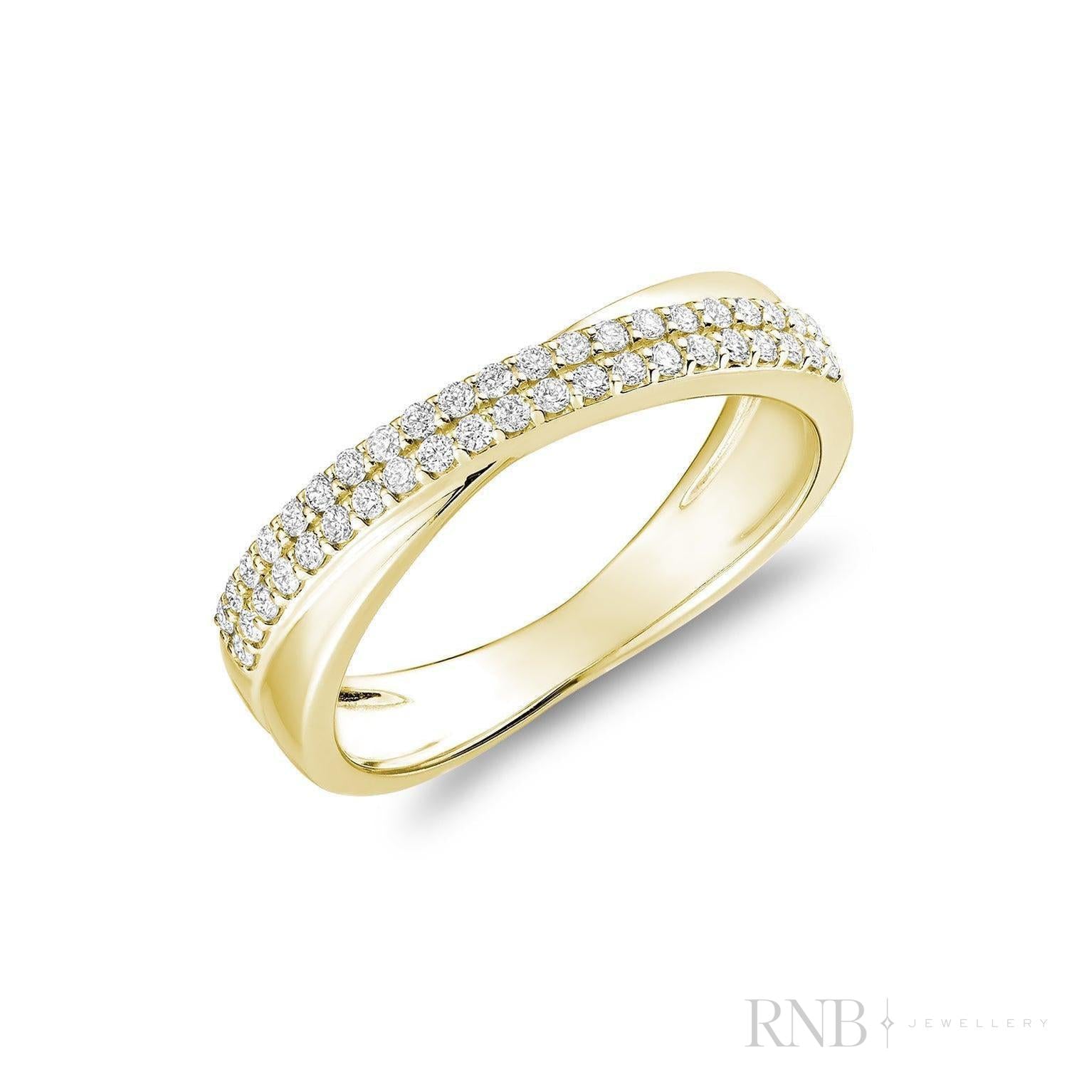 Crossover Pave Diamond Ring