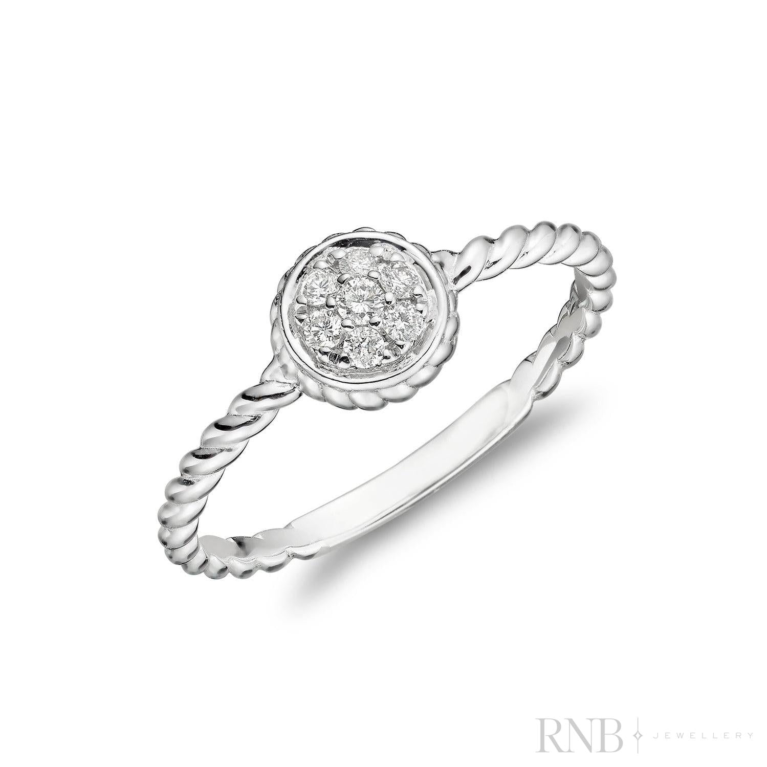 Twisted Round Rope Diamond Ring