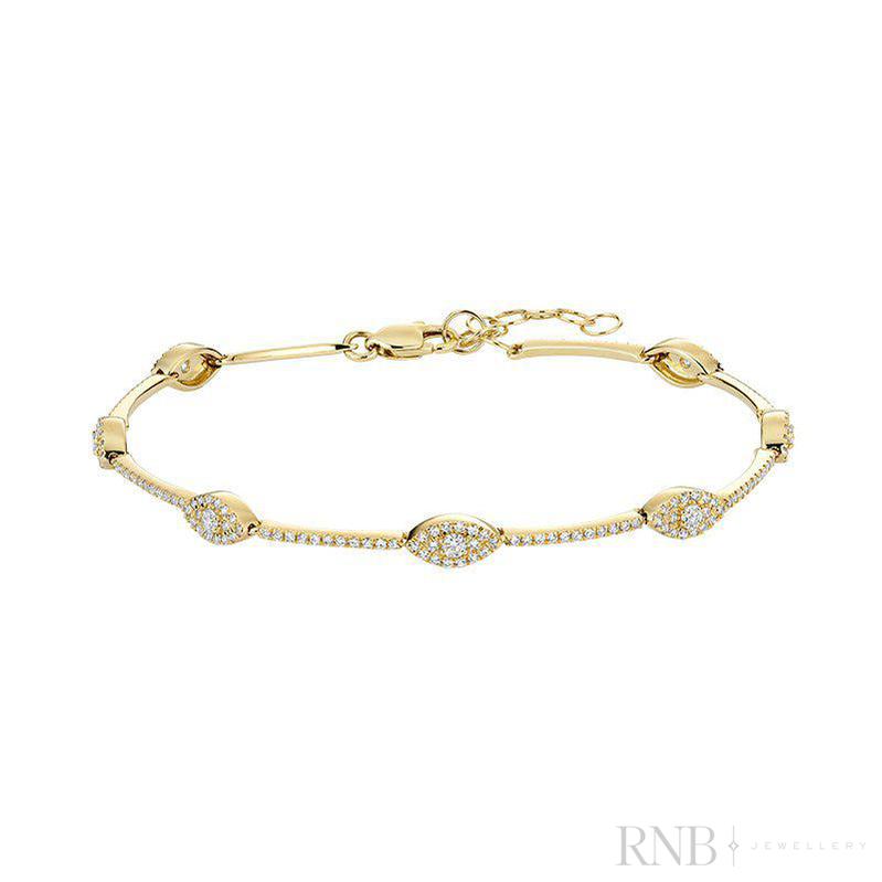 Marquise Shape Tennis Diamond Bracelet