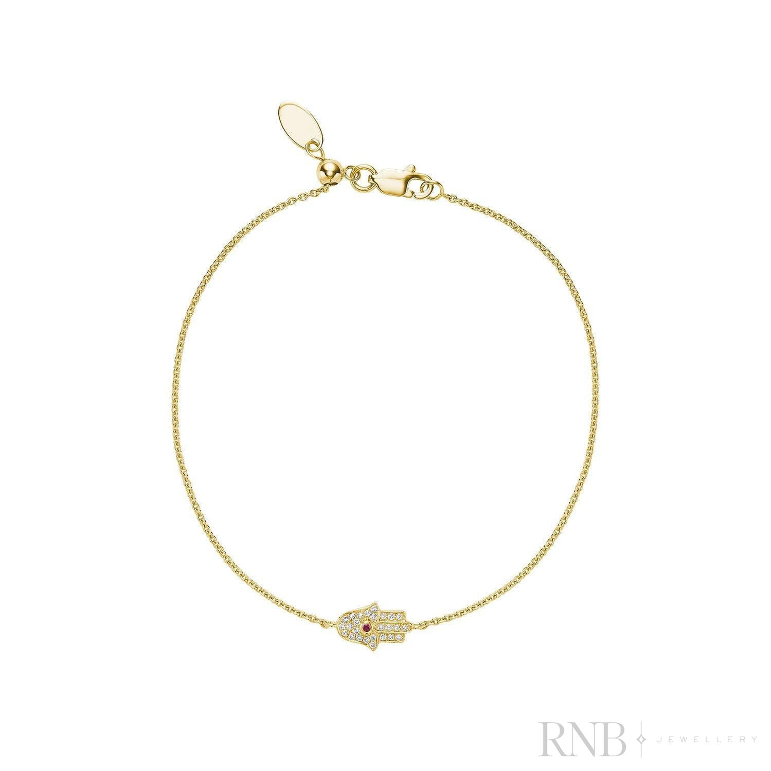 Precious Stone & Diamond Hamsa Bracelet