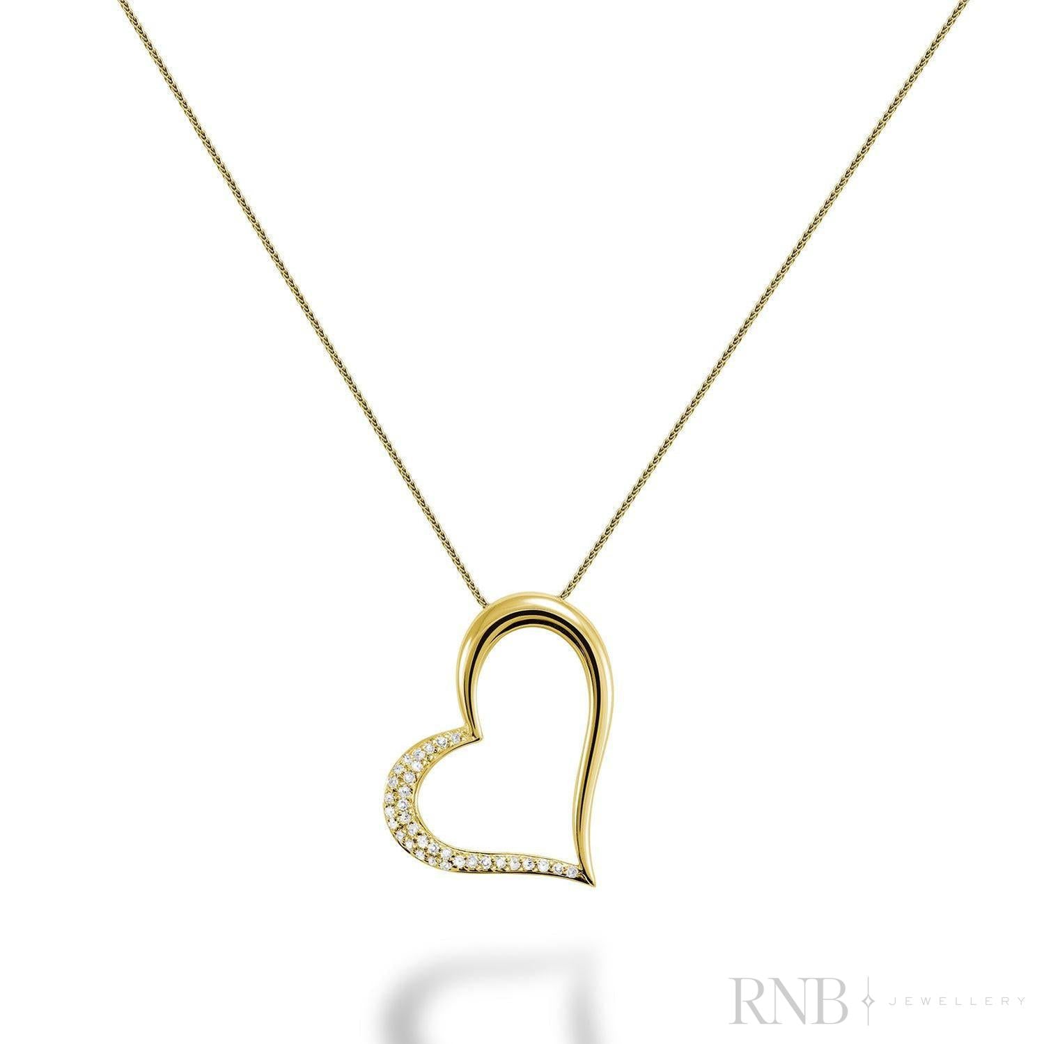 Slanted Heart Diamond Pendant