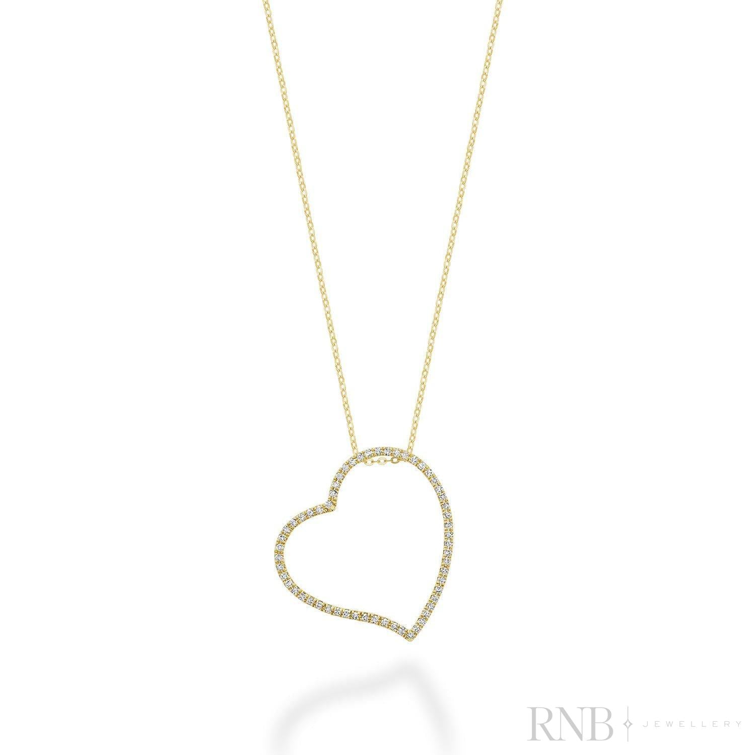 Asymmetrical Diamond Heart Pendant