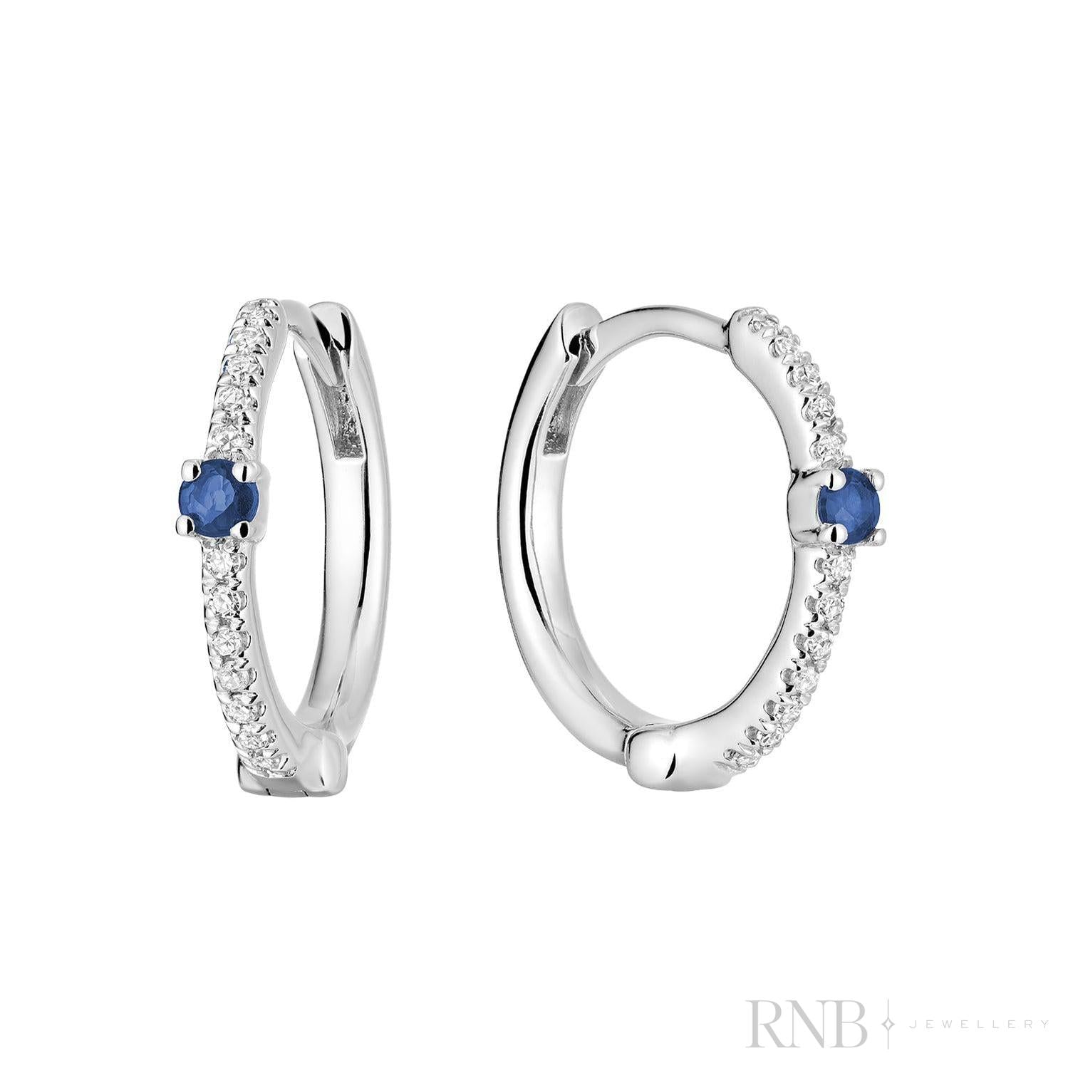 Precious Stone and Diamond Huggie Earrings