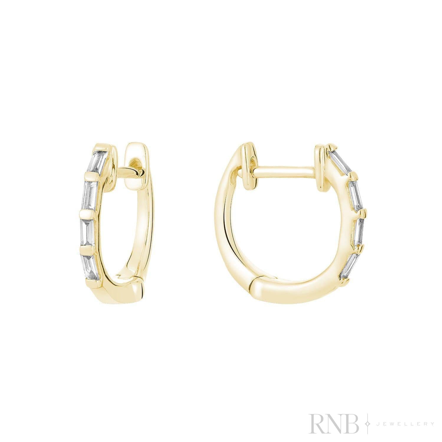 Baguette Diamonds Huggie Earrings
