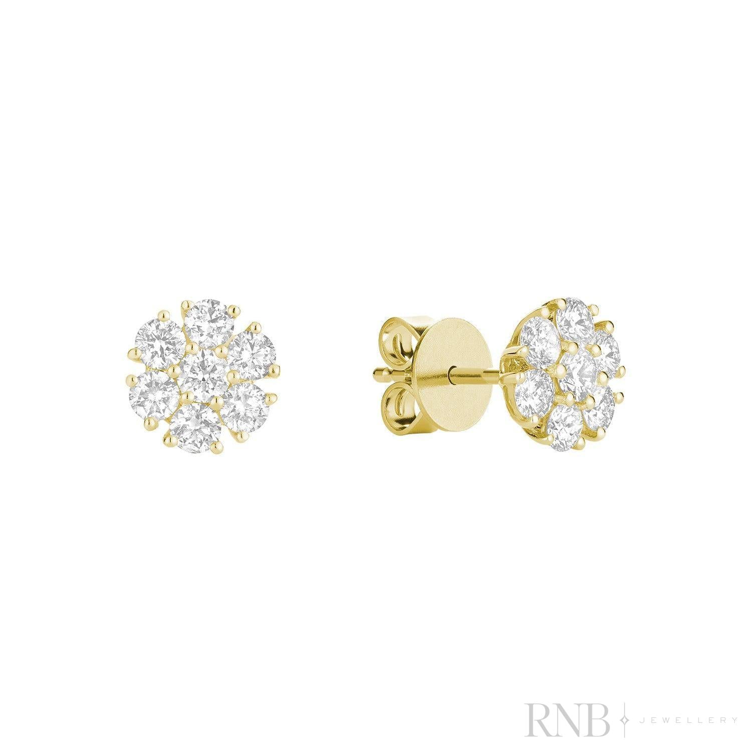 Flower Diamond Stud Earrings