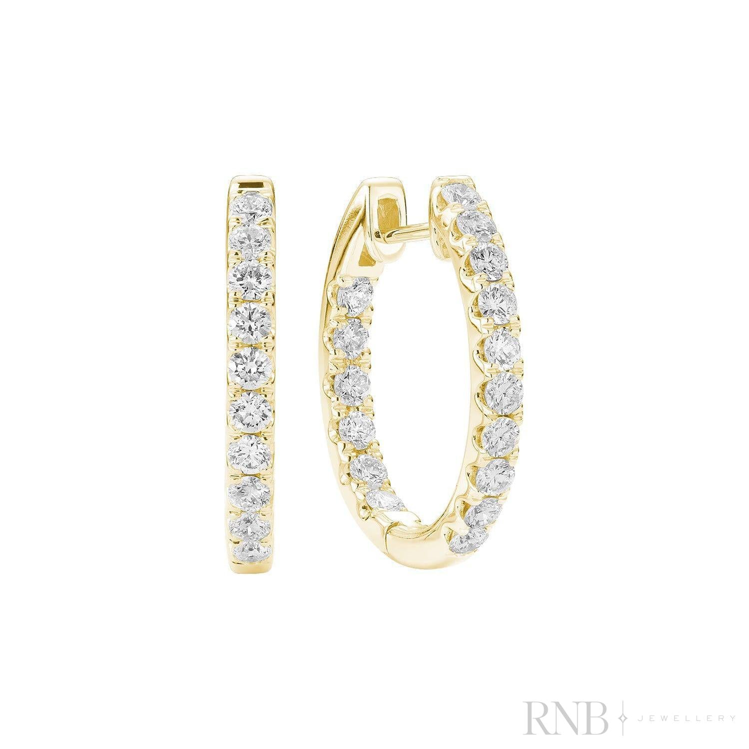 Inside Out Diamond Loop Oval Shape Earrings