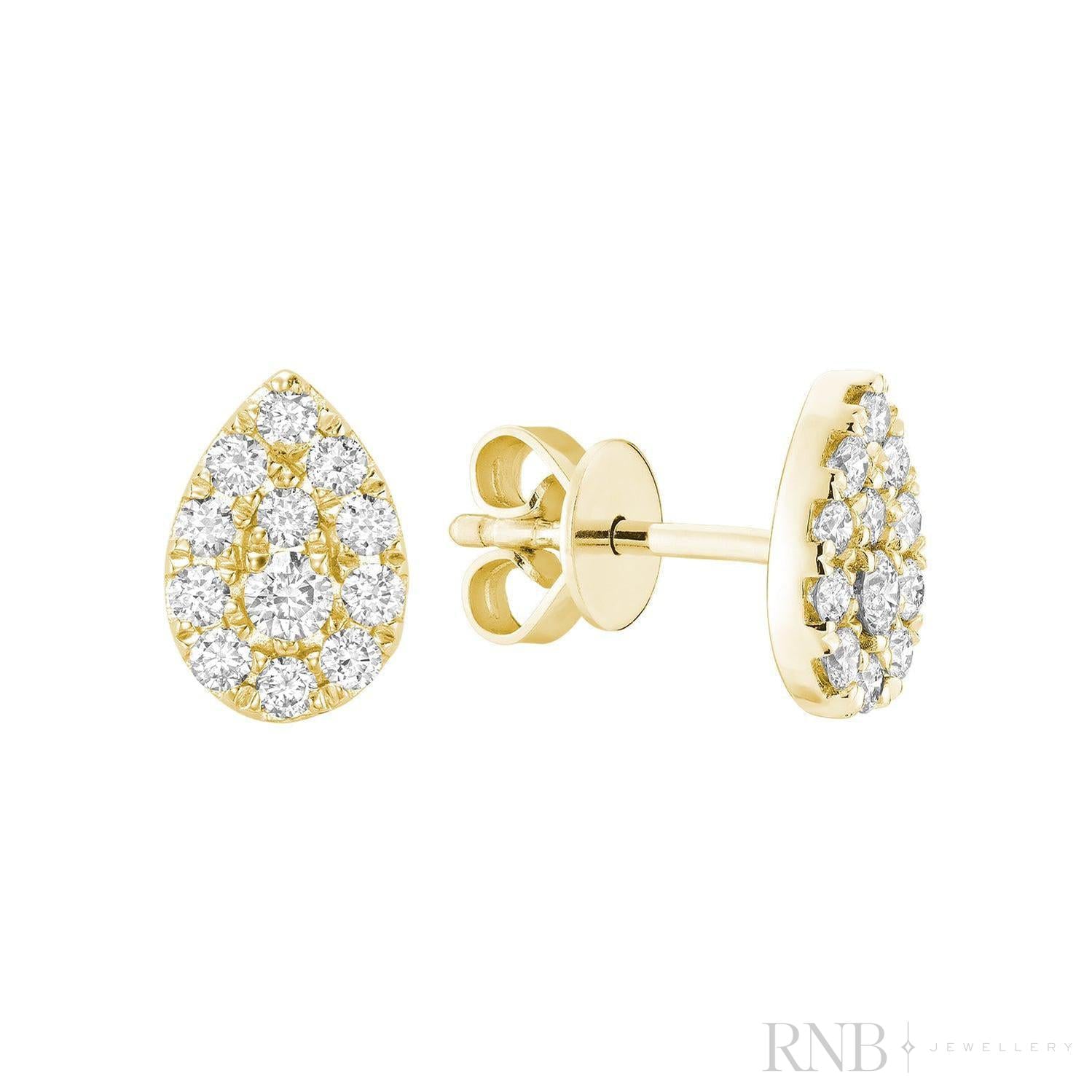 Pear Shape Diamond Stud Earrings