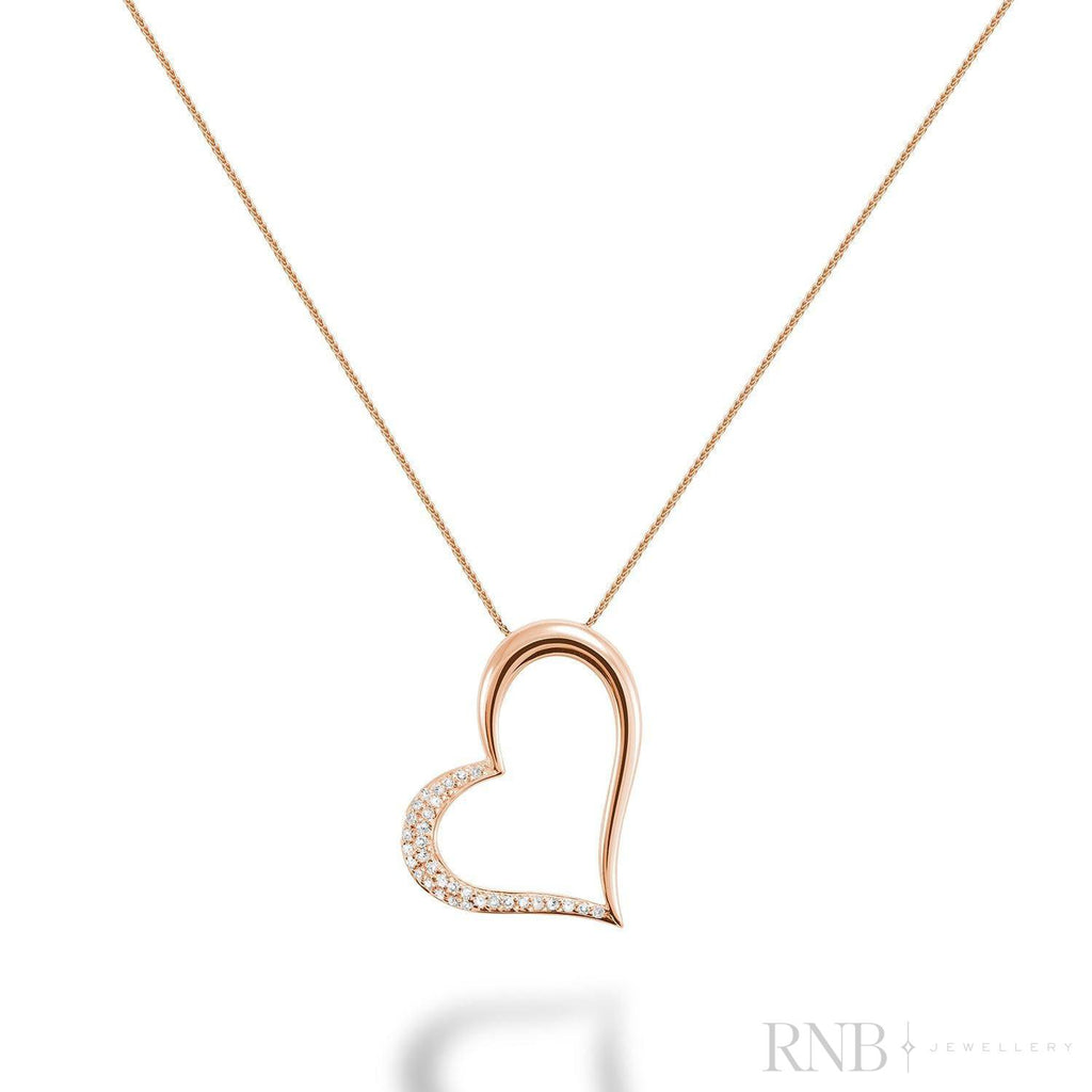 Slanted Heart Diamond Pendant-RNB Jewellery
