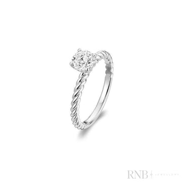 Braded Bridal Diamond Ring Round-RNB Jewellery