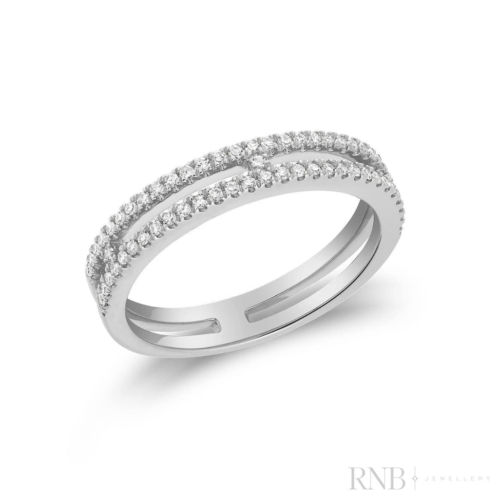 Open Double Semi Eternity Diamond Ring-RNB Jewellery
