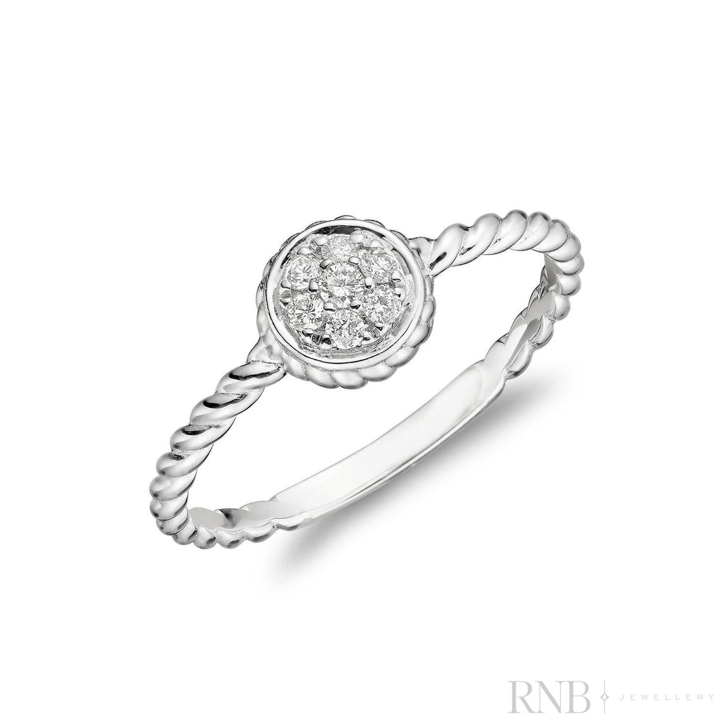 Twisted Round Rope Diamond Ring-RNB Jewellery