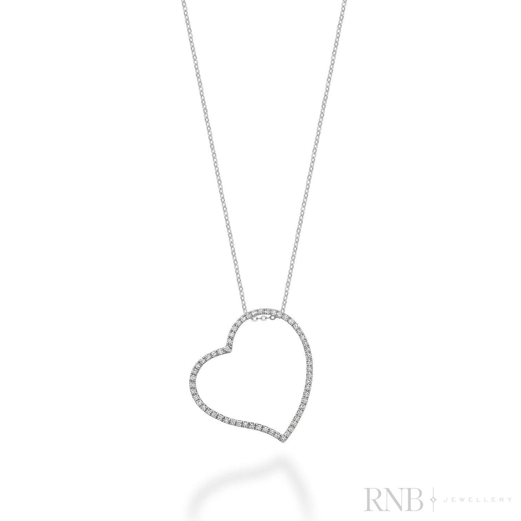 Asymmetrical Diamond Heart Pendant-RNB Jewellery
