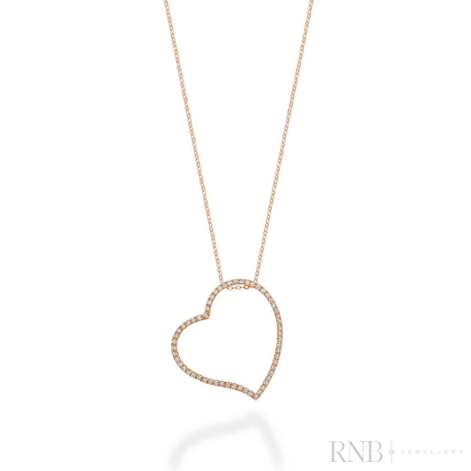 Asymmetrical Diamond Heart Pendant-RNB Jewellery