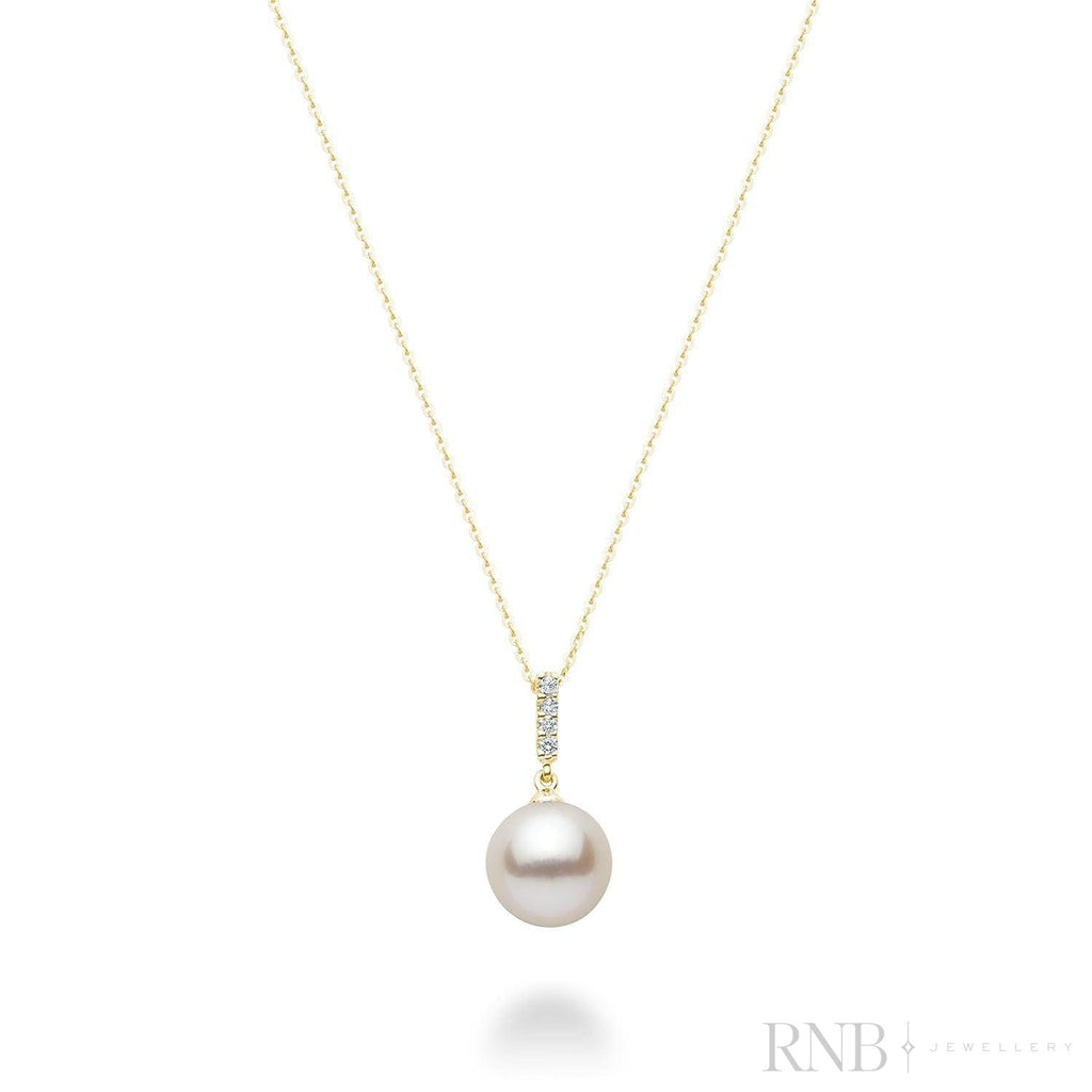 Cultured Pearl & Diamond Bail Pendant-RNB Jewellery