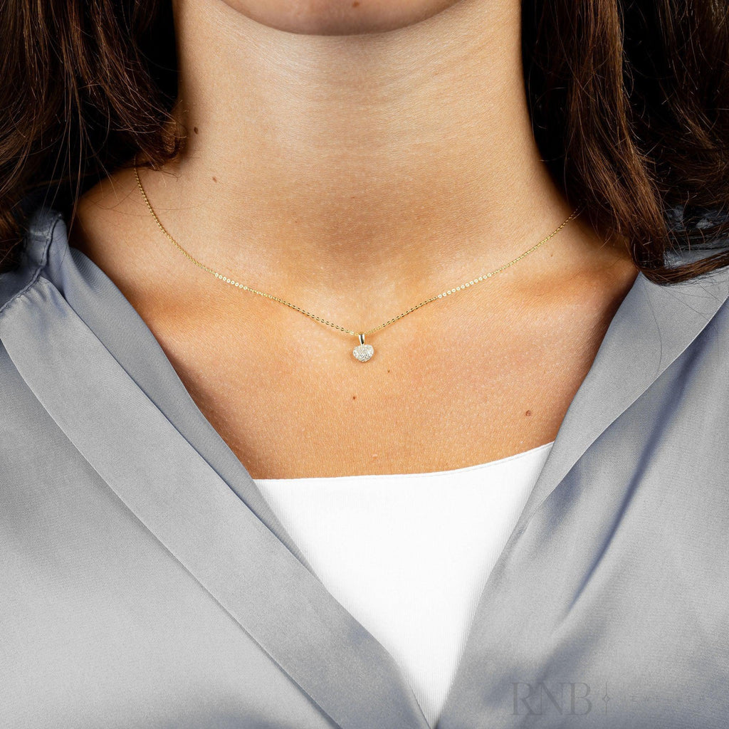 Pave Diamond Heart Pendant-RNB Jewellery