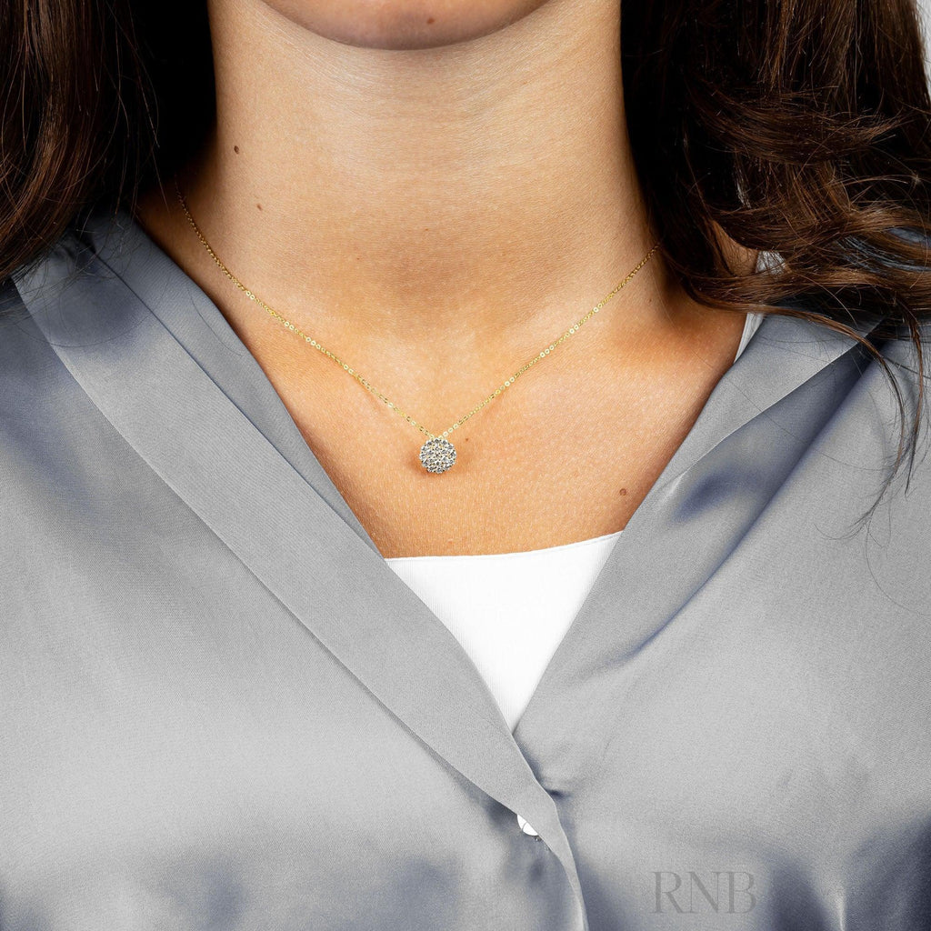Large Round Pave Diamond Pendant-RNB Jewellery
