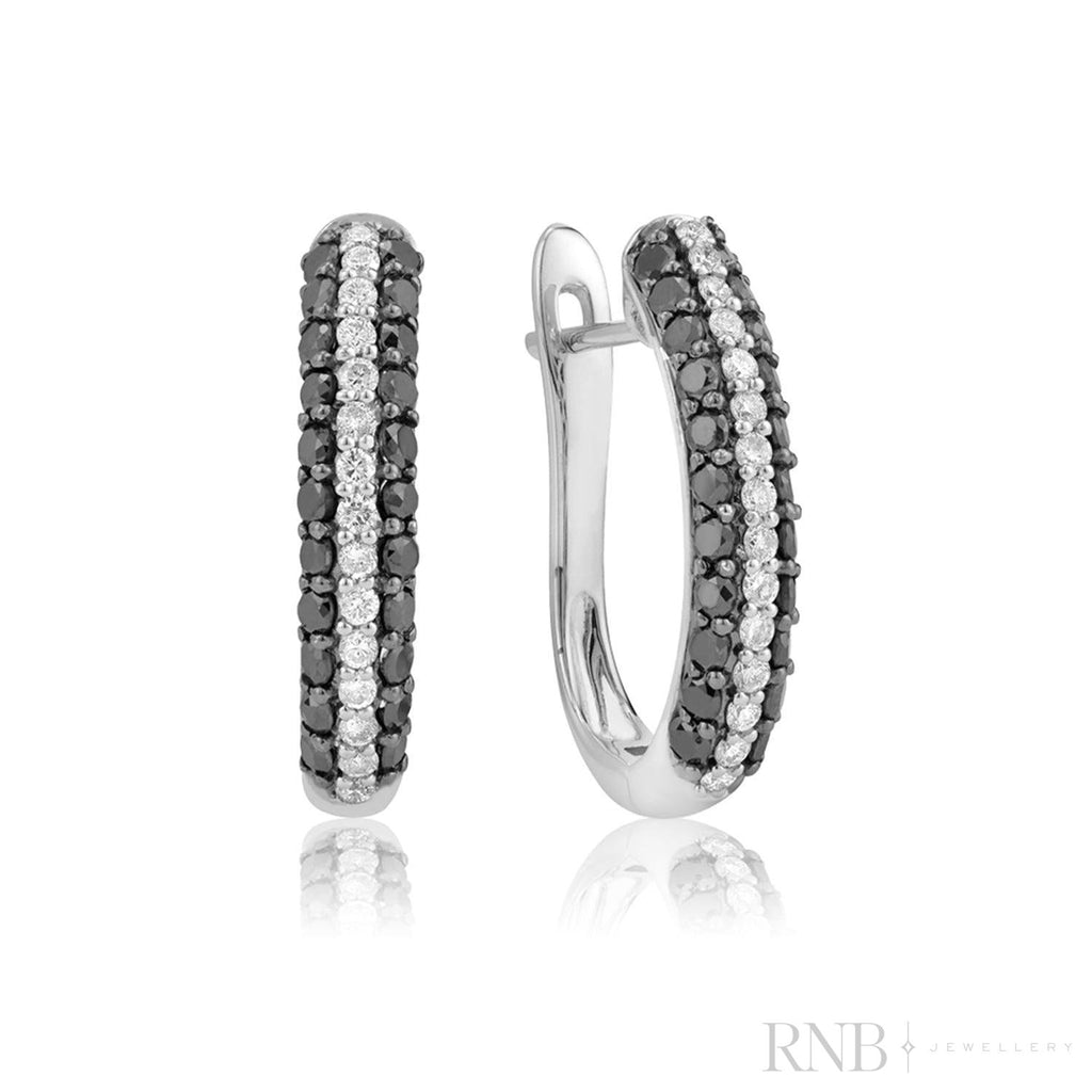 Black & White Diamond Earrings-RNB Jewellery