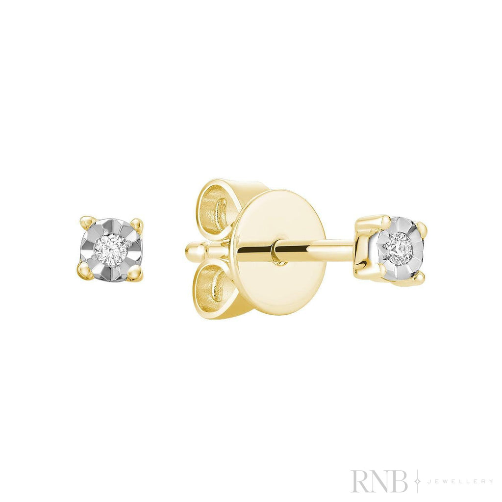 Illusion Diamond Stud Earrings-RNB Jewellery